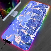 rgb anime blue landscape computer mouse pad for pc gamers 900x400 desk pad large gaming mousemat xxl mousepad pink