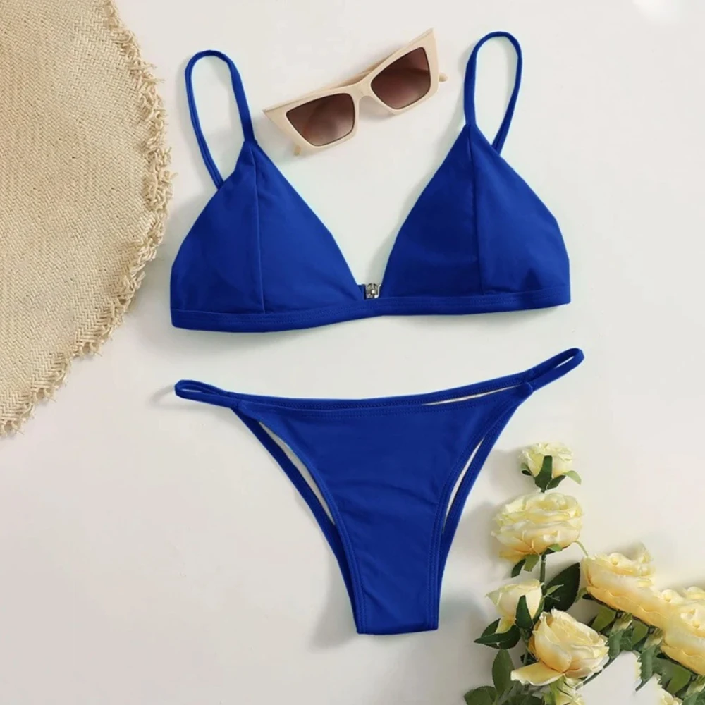 

Sexy Female Brazilian Bikini Swimsuit Push-up Bra Two-piece Swimsuit Bikini Set High Cut Beachwear Lace Up Bikini