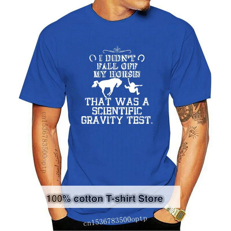 

New Men t-shirt Funny Horse Rider Fall Gravity Science tshirt Women t shirt