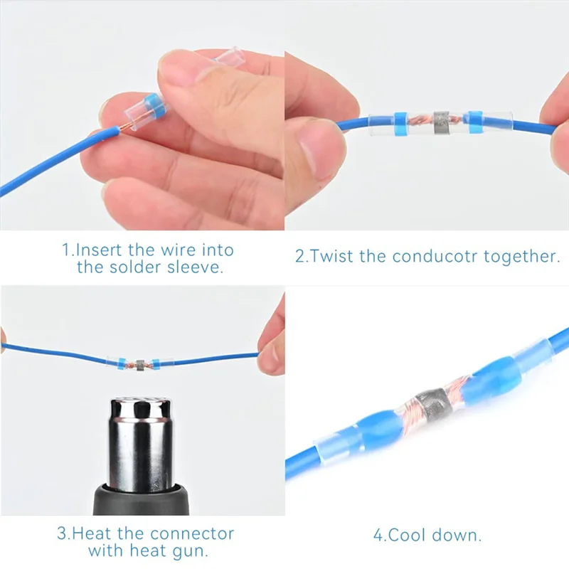 800 шт. соединитель для проводов с паяным уплотнением красный 22-18 AWG -