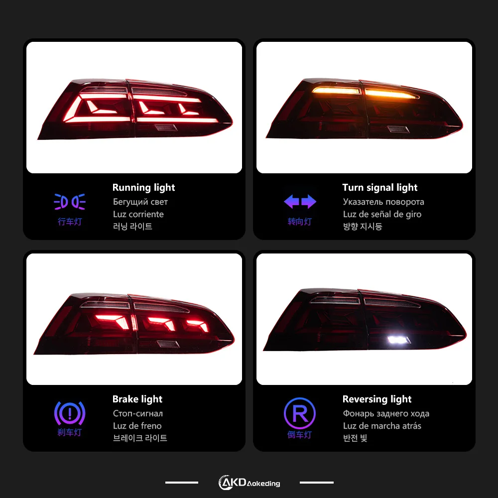 Автомобильные фары для Golf 7 Variant 2013-2021 MK7.5 светодиодный автоматический задний