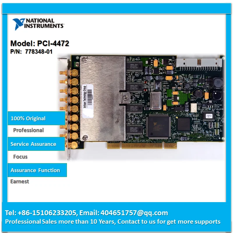 

NI PCI-4472 778348-01 24-Bit 8-Channel Dynamic Signal Acquisition Module