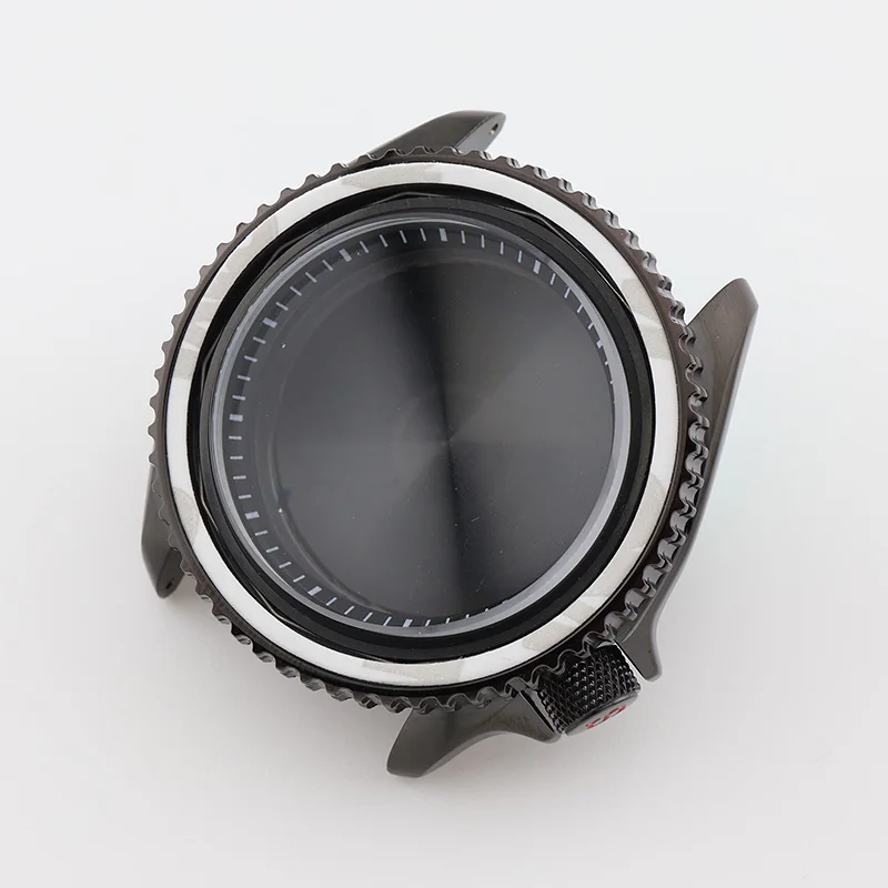 Фото Полированный корпус SKX, 42 мм, черный с минеральным стеклом для Seiko Mod NH35 NH36, мужские механические дайверские часы, запасная часть №1
