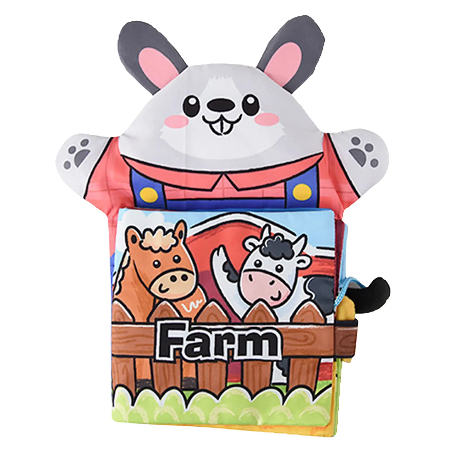 

Farm Animal Fabric Cloth Book Soft Activity Busy Book With Animal Tails Crinkle Books For Babies Soft Activity Early Education