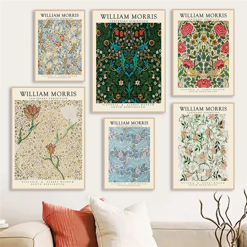 

William Morris Flower Exhibition Gallery Plant Wall Art Poster Living Room Decoration Home Decor Bedroom Decoration Paintings