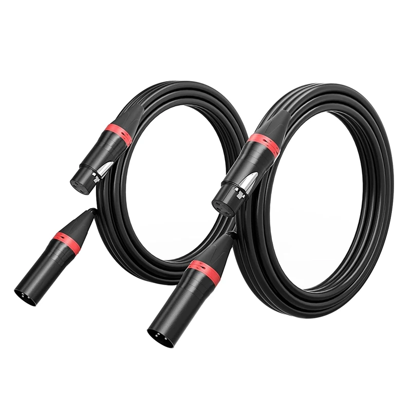 

2PCS XLR Cable XLR Male To Female Audio Microphone Cable Microphone XLR Stable Connection 10 Ft