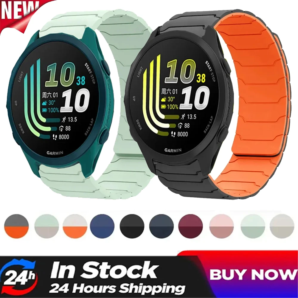 Фото Магнитный силиконовый ремешок 20/22 мм для Garmin Forerunner 170 70 970 570 965 265 55 Active 6 5, спортивный браслет для Garmin Venu 3 4 45 мм №1