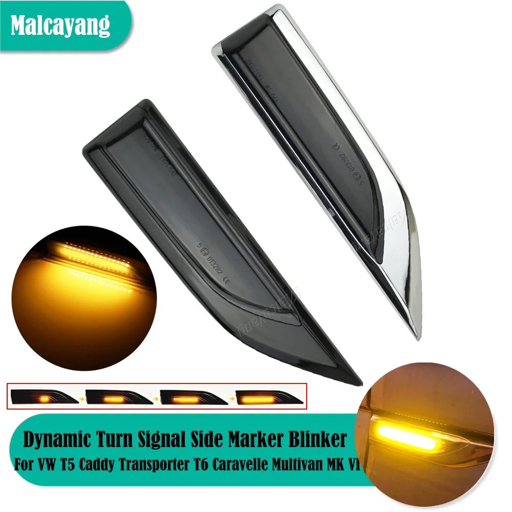 

Car Styling For VW Volkswagen Transporter T6 Multivan MK VI Caddy 2pcs Dynamic Fender Turn Signal Light Flashing Indicator