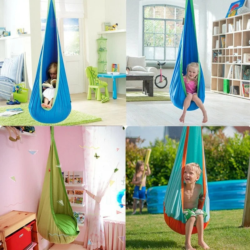

Swing Pod Children Roof Air Cushion Hammock Chair Courtyard Zipper Hanging Seat