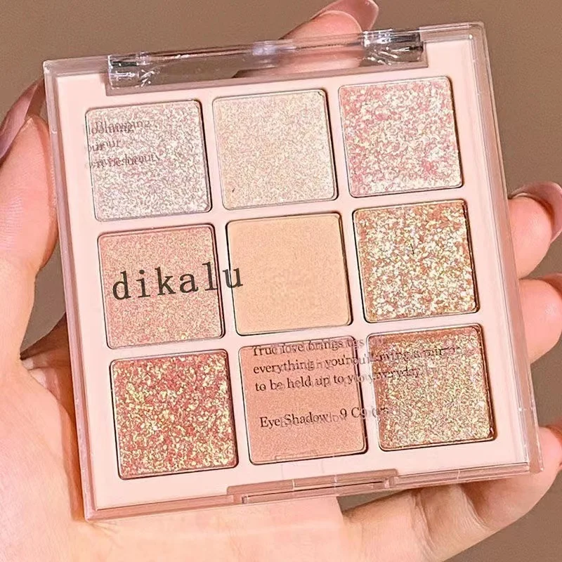 

9 Colors Glitter Shiny Eyeshadow Palette Glitter Brown Eye Shadow Palette Waterproof Korean Contour Makeup Products Cosmetics