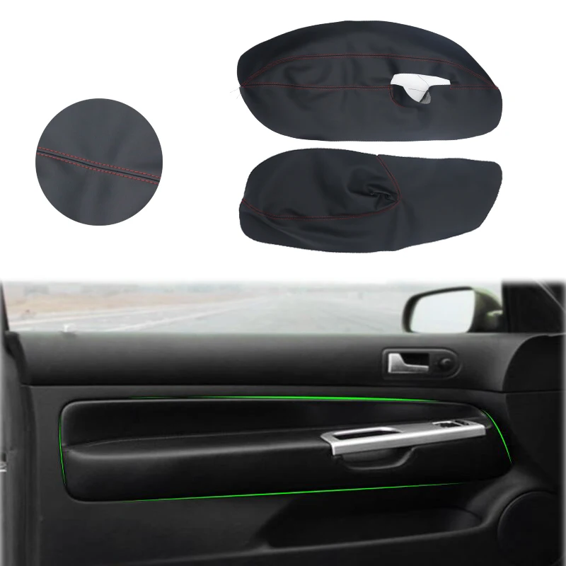 

For VW Golf 4 MK4 Jetta 1999 - 2003 2004 2005 only 3 doors Car Door Armrest Panel Microfiber Leather Cover Decor