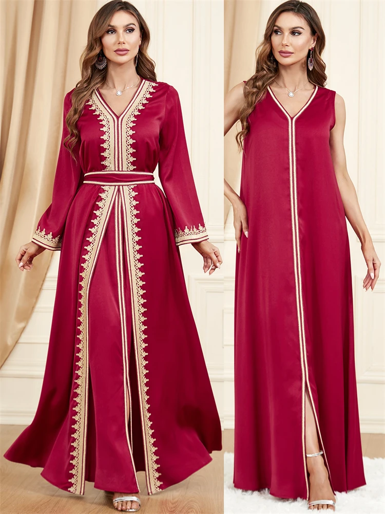 

Ramadan Eid Mubarak Abayas for Women Turkey Islam Muslim Sets Hijab Dress Kaftan Ensembles Musulmans Robe Longue Femme Kebaya