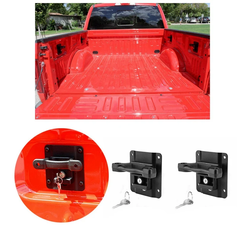 2 Sets Locking Bed Tie Down Cleats Anchors + Plates For Ford F150 2015-2019 FL3Z-99000A64-B | Exterior Door Handles