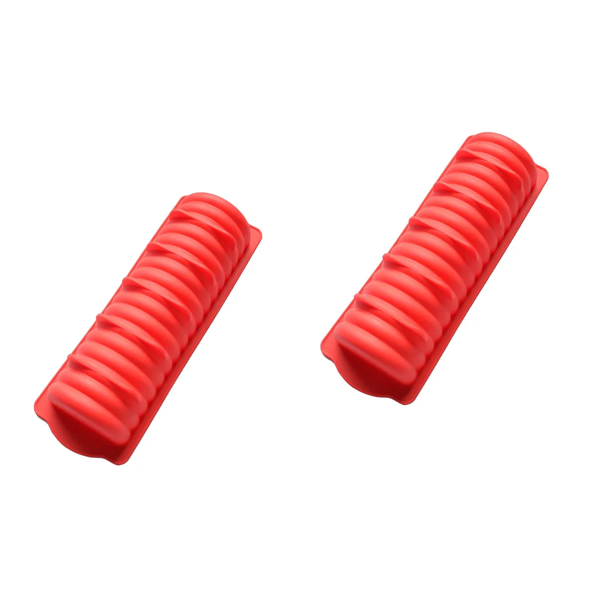 

2pcs Caterpillar Ribbed Loaf Pan Silicone Mold Bread Hot Dog Form Bakeware For DIY Dessert