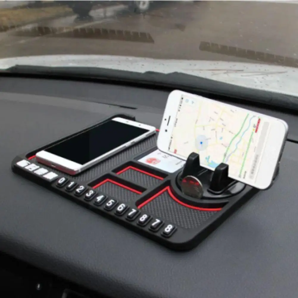 

4 In 1anti-slip Multifunctional Car Dashboard Pad 1 Button Anti-slip Holder Phone Instrument Bracket Navigator C4n0