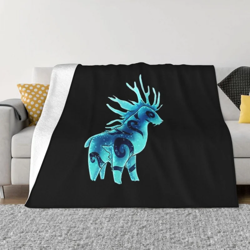 

Japanese Animator Blanket Flannel Decoration Forest Spirit Night Chibi Portable HomeBedspread