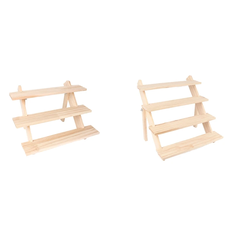 

2x Log Ring Display Rack Multi-Layer Earring Earring Display Rack Jewelry Rack Detachable Earring Card 3 & 4