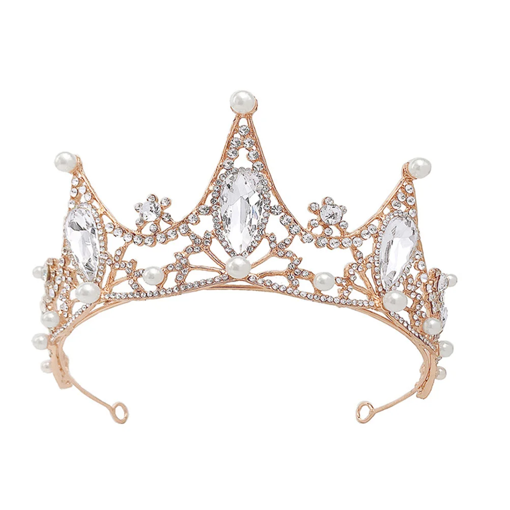

Large Baroque Crown Party Hair Decor Exquisite Rhinestone Crown Headdress