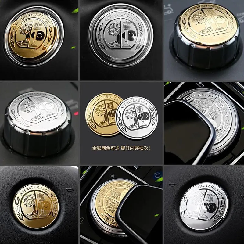 

18mm 29mm 37mm 48mm 52mm 57mm Car Styling Engine Start Stop Multimedia Mouse Button Cover Emblem Stickers for Benz AMG C E Class