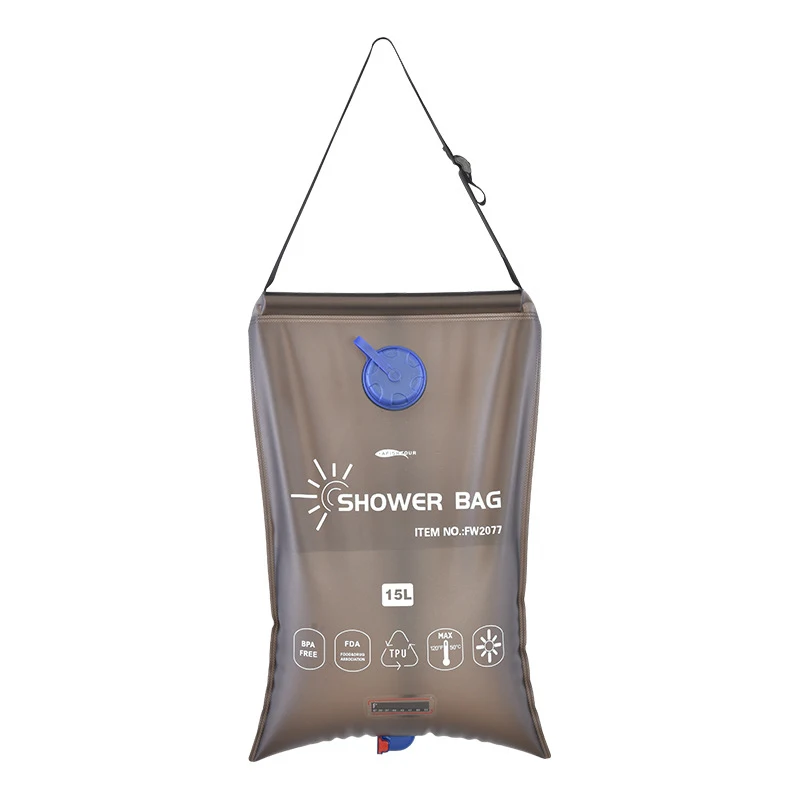 

15L Water Bags Outdoor Camping Shower Bag Bath Artifact Solar Heating Portable Folding Hiking Climbing Bath Equipment Supplies
