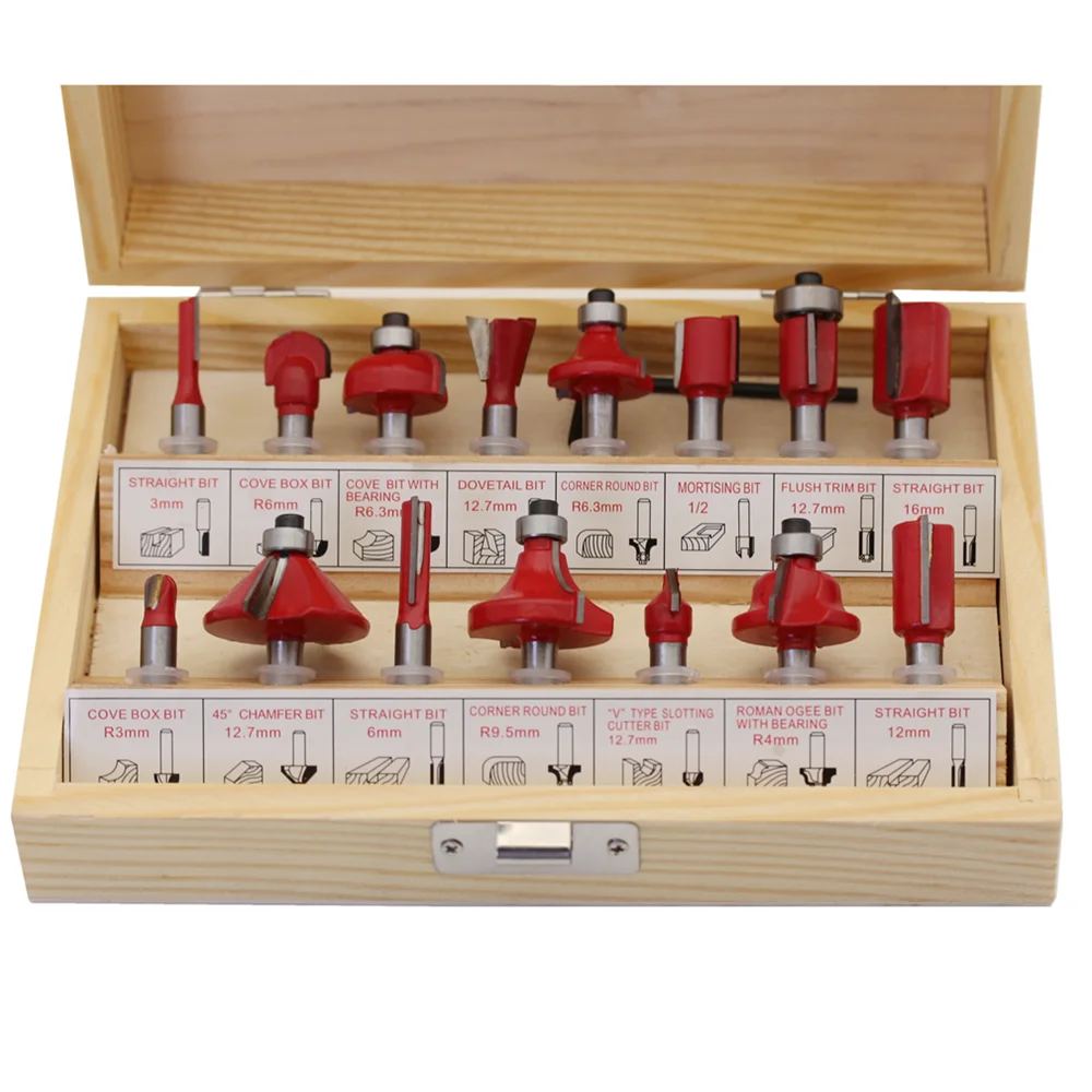 

Набор фрез по дереву Woodbox 15 шт., 6,35 мм