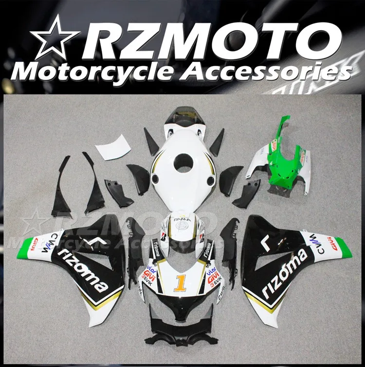 

Новый комплект обтекателей из АБС-пластика под давлением, подходит для HONDA CBR1000RR 2008 2009 2010 08 09 10 11, кузов черного и белого цвета