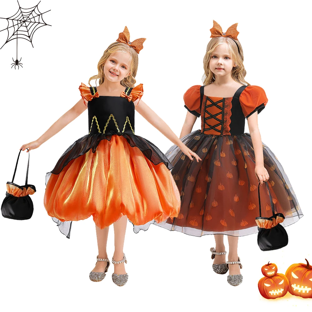 

Halloween Costume Cosplay Girls Dress Summer Kids Short Sleeve Clothes Birthday Party For Baby Toddler Vestidos Carnival Fancy