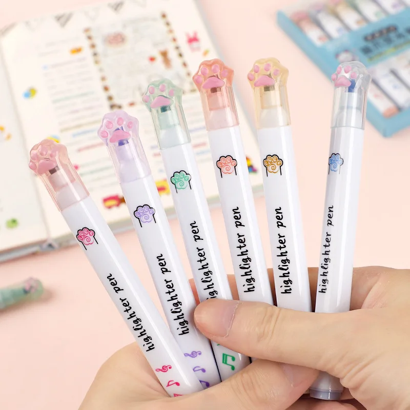 

Маркеры флуоресцентные с двумя головками, 6 цветов, 6 шт.