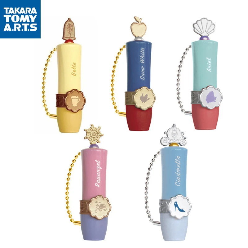 Товар: Настоящий набор игрушек Gacha TAKARA TOMY Disney Princess Lip Case Cinderella Snow White Ariel Tangled Belle Anime Action Figures.