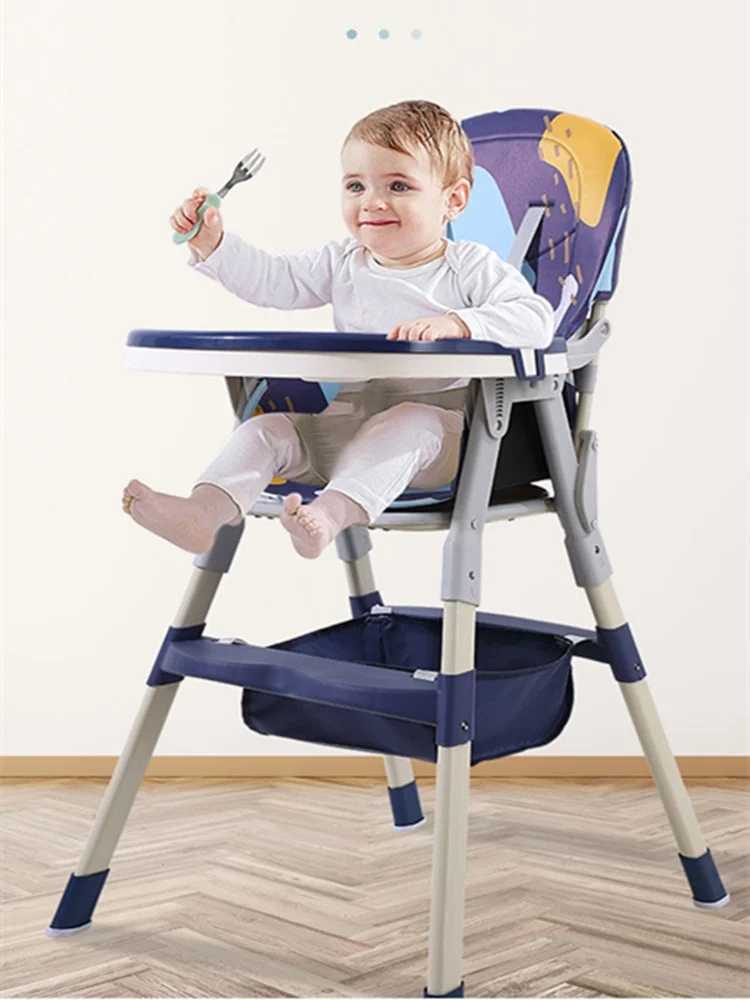 Baby Dining Chair Multifunctional Baby Portable Foldable Dining Chair Multi-function Height-adjust Portable with Storage Bag