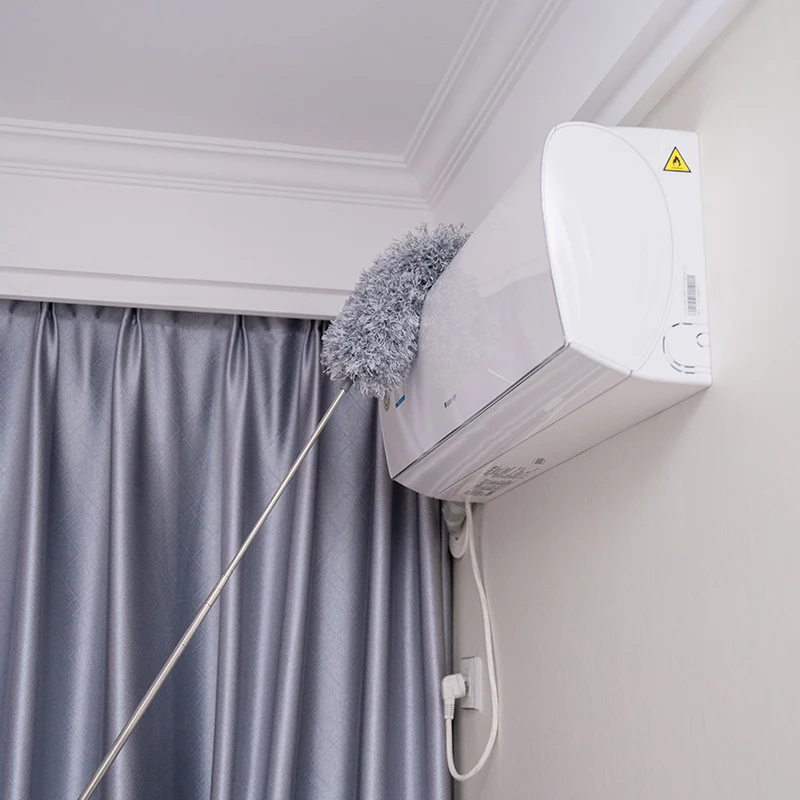 

Пылесборник с перьями для подметания пыли, масштабируемый домашний электростатический Телескопический инструмент для удаления пыли внутри дома