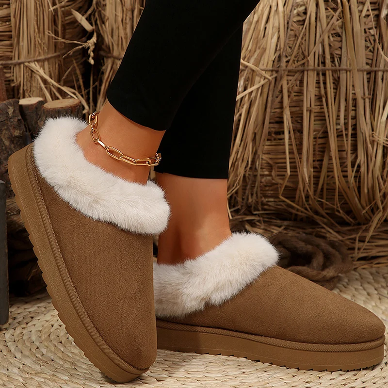 Теплые женские тапочки из искусственного меха