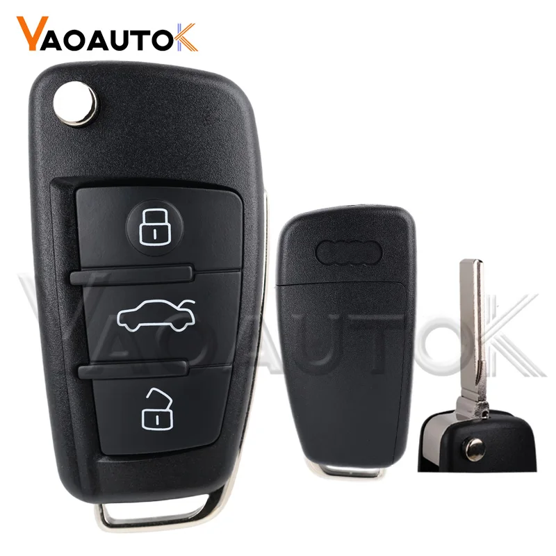 

Складной корпус автомобильного ключа для Audi Q7 B7 Q3 A3 TT A2 A8 A6 A6L A4 S5 C5 C6 B6 Сменный флип-чехол для дистанционного ключа автомобиля с 3 кнопками