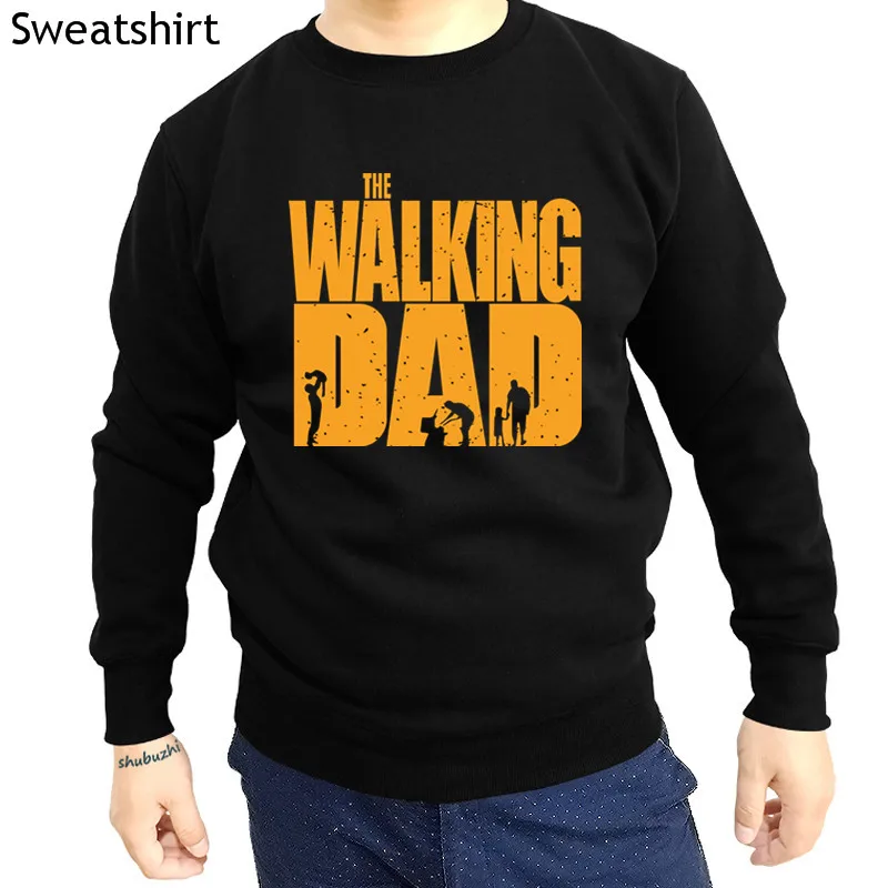 

Новинка, хлопковые весенние мужские толстовки, ходячий папа, забавные мужские толстовки, подарок на день отца, день рождения, темно-серый! Милые толстовки