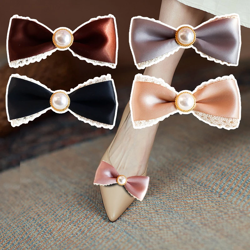 

2 шт. свадебные туфли-лодочки зажимы для обуви кружевной бант аксессуары для обуви съемные украшения обуви пряжка для свадебной вечеринки DIY Декор