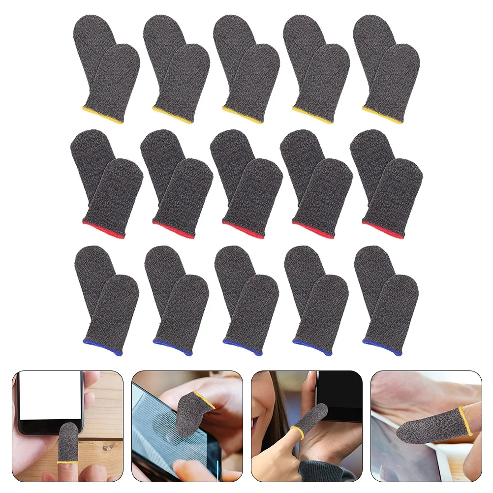 

18 Pairs of Sweat-resistant Finger Stalls High Sensitivity Screen Finger Sleeves