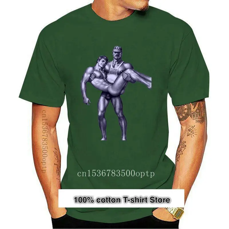 

Camiseta blanca de Tom of Finland Life Guard para hombre, camisa de manga corta con cuello redondo
