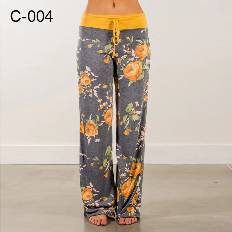 Women's Homewear Pants Drawstring Cotton Sleepants Cozy Fashion Sleepwear Plus Size Spring Full Length Pant Flower Print