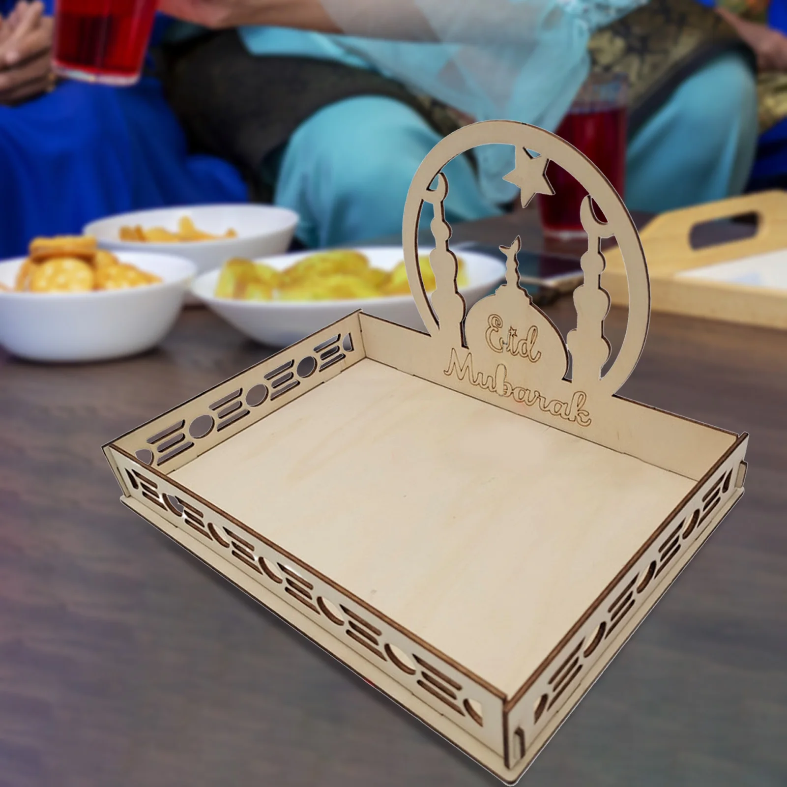 

ИД Мубарак украшения для дома исламский Раман кареем поставка вечерние ИД сервировочный поднос для Рамадан Mubarak Подарочный декор для стола