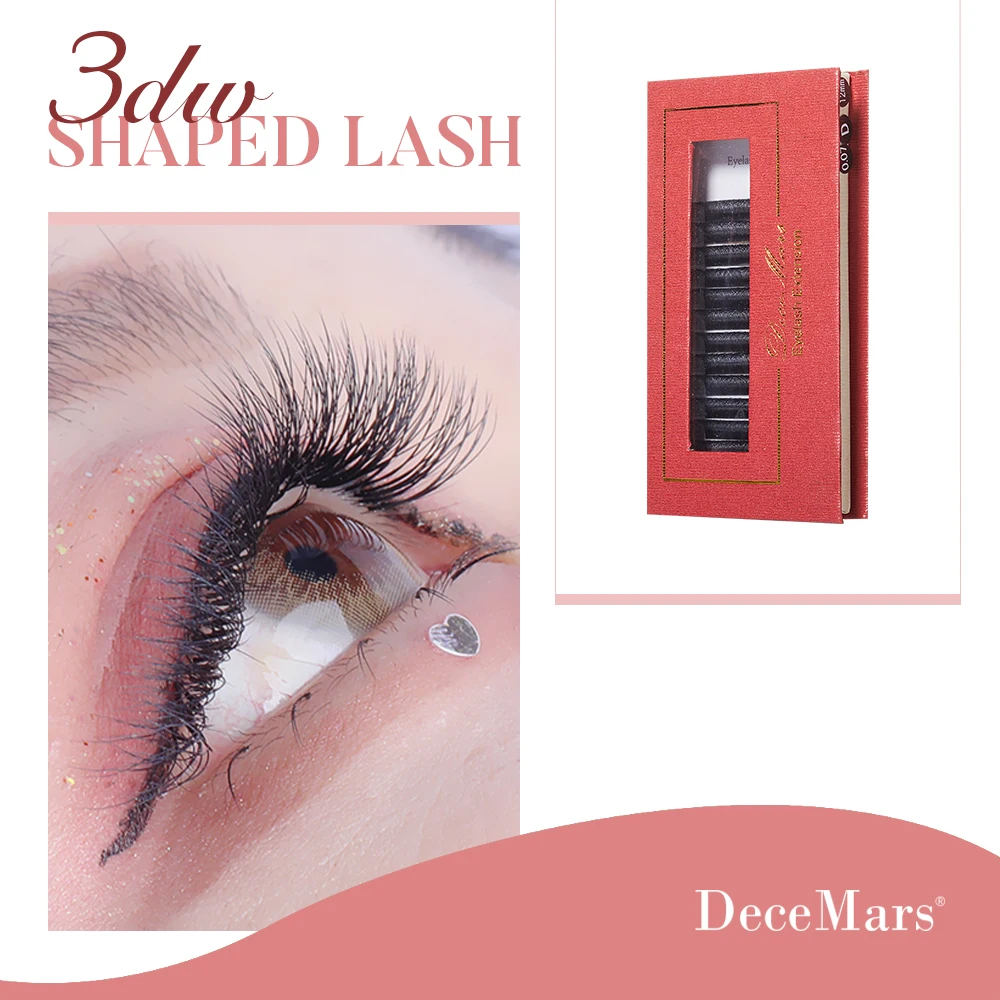 3D W-образные ресницы DeceMars для наращивания 3 наконечника C/D DD Curl
