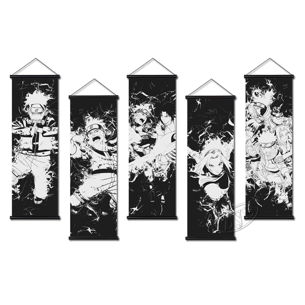 Удзумаки постер Наруто искусство Учиха Саске Висячие свитки роспись на холсте