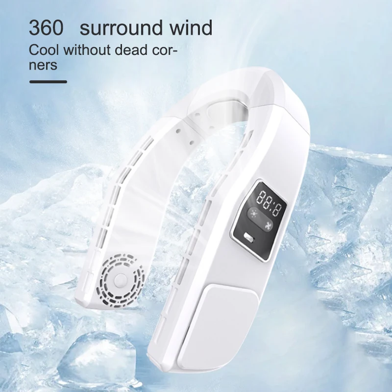 

Мини-вентилятор на шею, 4800 мАч, 3 скорости