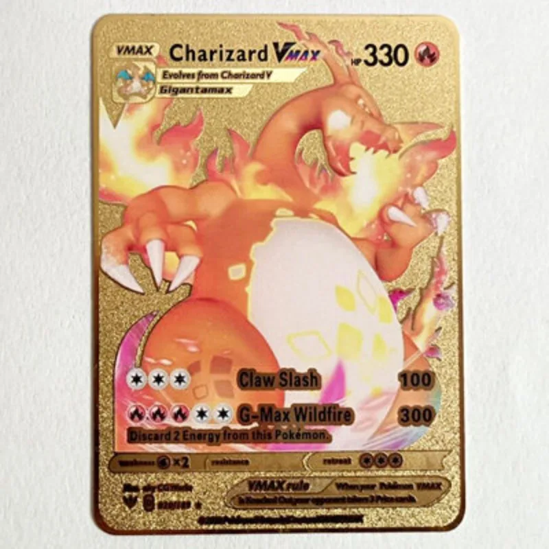 Фото Коллекционные металлические карты Pokemon: Чаризард, Пикачу, Мьюту, Чаризард Vmax, GX, DX — коллекционные TCG-карты для демонстрации №5