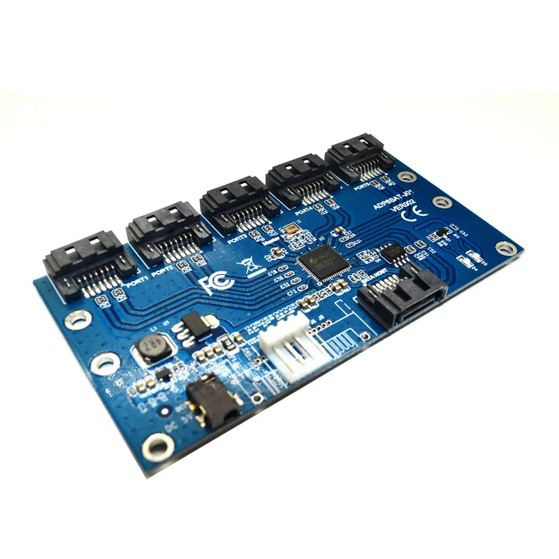 

RYRA SATA 1 To 5Port Hard Disk Adapter Card Motherboard SATA Port Multiplier Computer Motherboard Support SATA3.0 Expansion Card