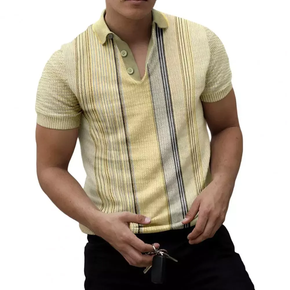 

Contrast Color Stylish Anti-pilling Machine Washable Summer Shirt Simple Summer Tops Lightweight Daily Clothes