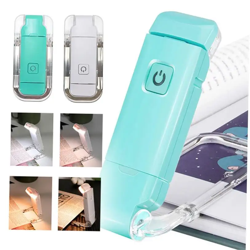USB Book Light Reading Lamp Clip-on Lights Folding