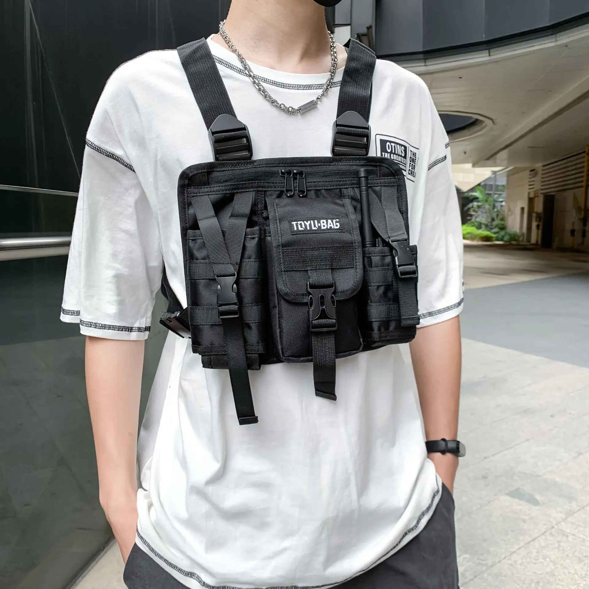

Tactical Chest Outdoor Cargo Men Techwear Backpack Tactical Bag Women Combined Adjustable Vest Streetwear Functional