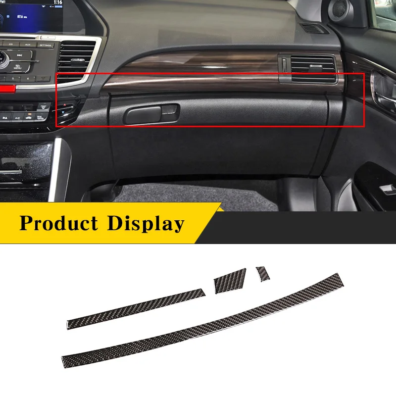 

For Honda Accord 9th 2013-2016 Real Soft Carbon Fiber Car Center Console Instrument Lower Panel Sticker Cover ​Trim Accessories