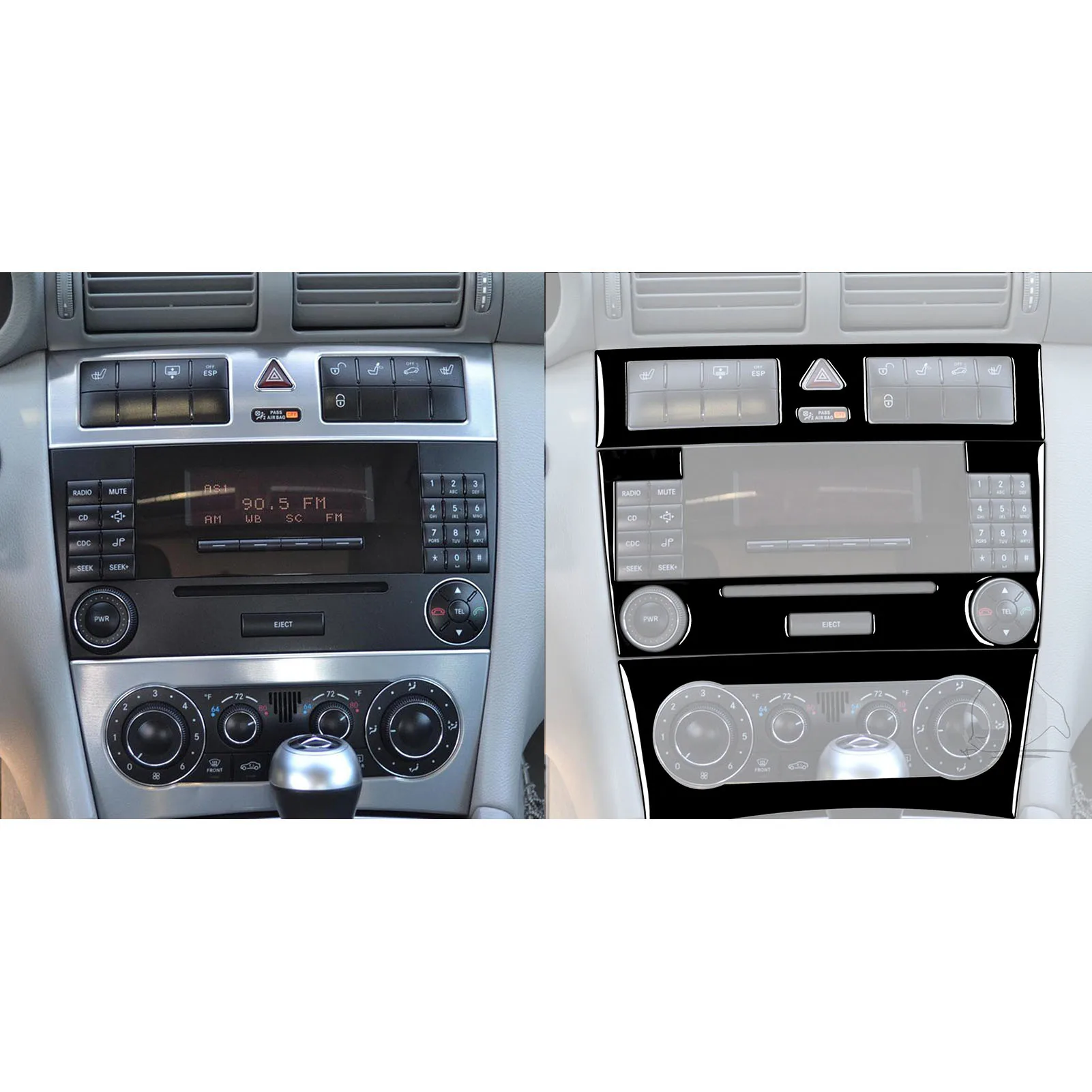 Черная магнитола для Mercedes-Benz C Class W203 2005-2007