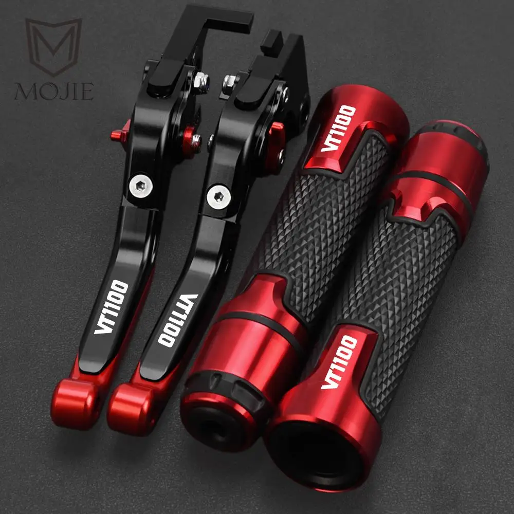 

VT1100 Motorcycle Adjustable Brake Clutch Levers Handlebar Hand Grips Ends FOR HONDA VT 1100 1995-2007 2006 2005 2004 2003 2002